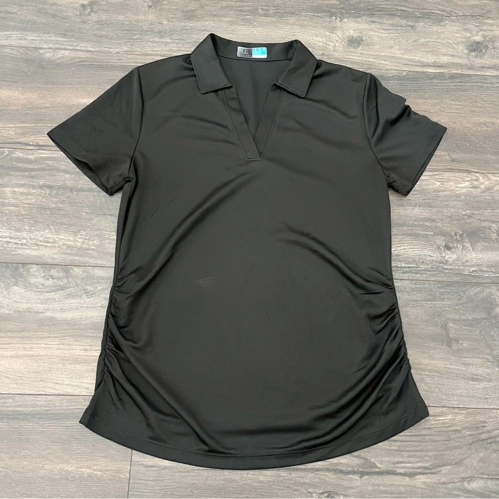 PGA Tour Black AirFlux Short Sleeve Golf Polo Shirt - Picture 2 of 6